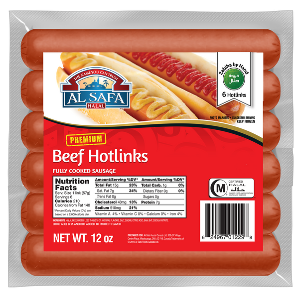 Halal Beef Hotlinks Al Safa