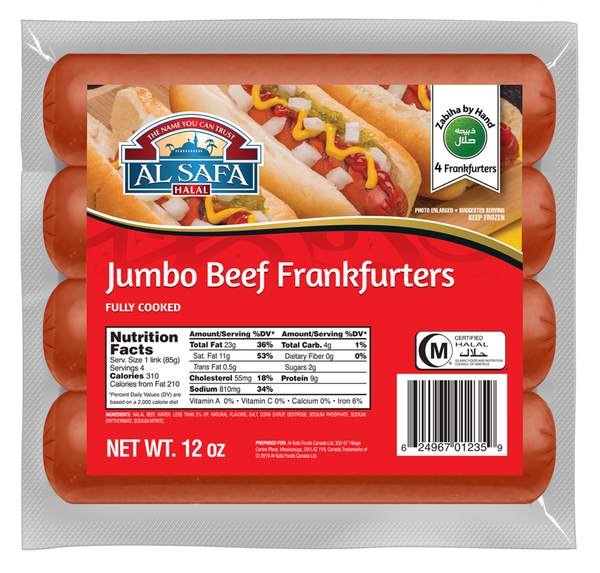 Halal Jumbo Beef Frankfurters Al Safa