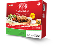Seekh Kabab Ground chicken meat, shaped and flame grilled on skewers K&Ns